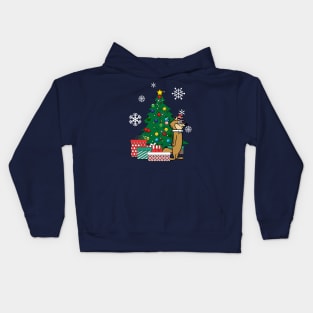 Hokey Wolf Around The Christmas Tree Kids Hoodie